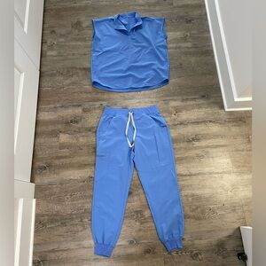 Figs Ceil Blue Scrub Set